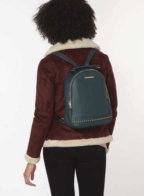 Khaki Fringed Backpack